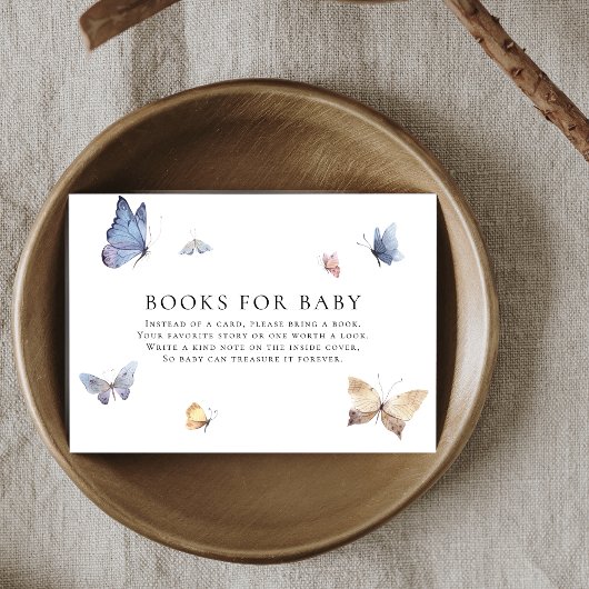 Butterfly Girl Baby Shower Books for Baby Begleitkarte