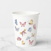 Butterfly Girl Baby Shower Paper Cup Pappbecher (Rückseite)