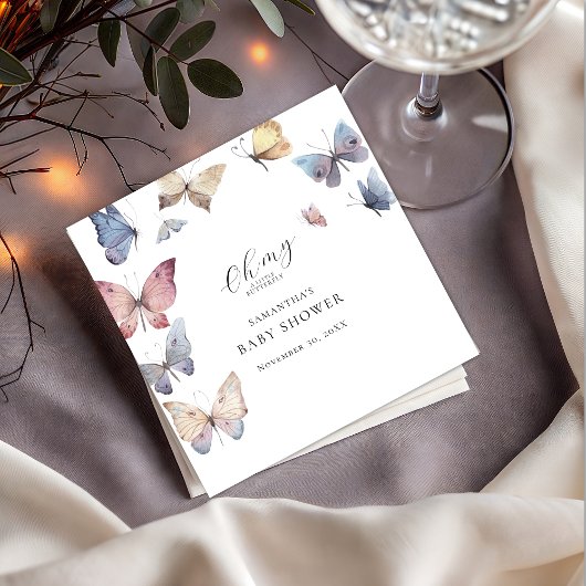 Butterfly Girl Baby Shower Paper Napkin Serviette