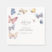 Butterfly Girl Baby Shower Paper Napkin Serviette (Vorderseite)