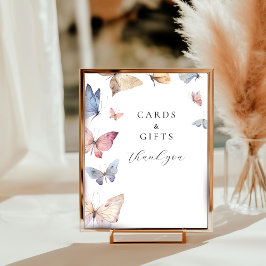 Butterfly Girl Baby Shower Table Top Sign Fotodruck
