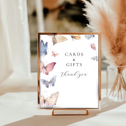 Butterfly Girl Baby Shower Table Top Sign Fotodruck