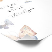Butterfly Girl Baby Shower Table Top Sign Fotodruck (Ecke)