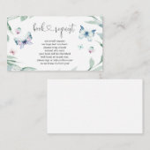 Butterfly Girl Babydusche Anfrage Begleitkarte (Vorne/Hinten)