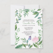 Butterfly Girl Babydusche einladen, Rosa Einladung (Vorderseite)