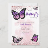 Butterfly Girl Babydusche Einladung (Vorderseite)