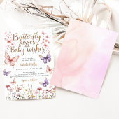 Butterfly Girl Babydusche Lila Blumenrosa Einladung