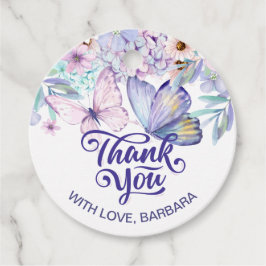 Butterfly Girl Birthday Blush Floral Geschenkanhänger