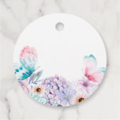 Butterfly Girl Birthday Blush Floral Geschenkanhänger (Rückseite)