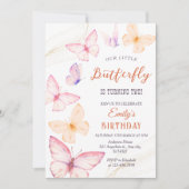 Butterfly girl Birthday  Einladung (Vorderseite)