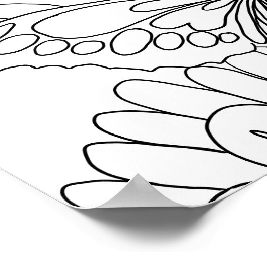 Butterfly-Girl-Frauen sehen sich der Farbseite geg Poster (Ecke)