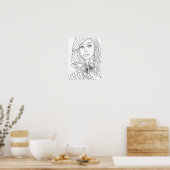 Butterfly-Girl-Frauen sehen sich der Farbseite geg Poster (Küche)