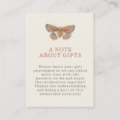 Butterfly Girl Geschenk Registry Baby Dusche Begleitkarte (Rückseite)