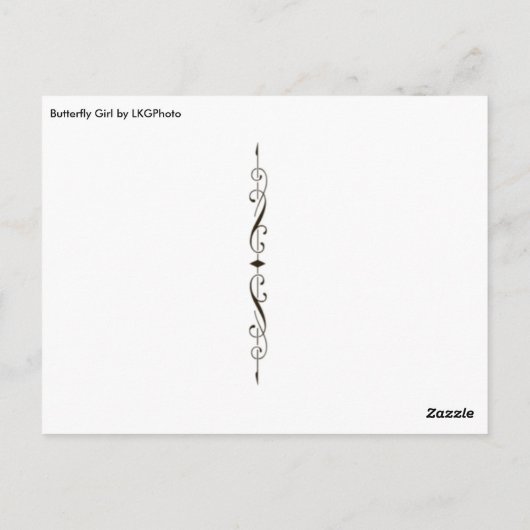 Butterfly Girl Postcard Postkarte (Rückseite)