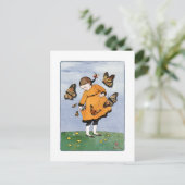 Butterfly Girl Postcard Postkarte (Stehend Vorderseite)