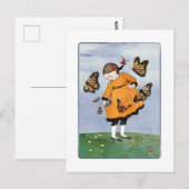Butterfly Girl Postcard Postkarte (Vorne/Hinten)