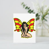 Butterfly Girl Tattoo Postkarte (Stehend Vorderseite)