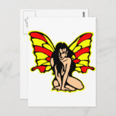 Butterfly Girl Tattoo Postkarte (Vorne/Hinten)