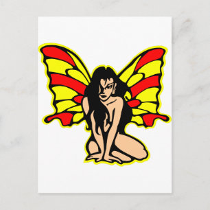 Butterfly Girl Tattoo Postkarte