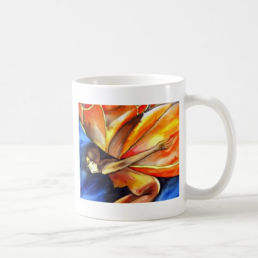Butterfly Girl über das Original Fantasy Art Kaffeetasse (Rechts)
