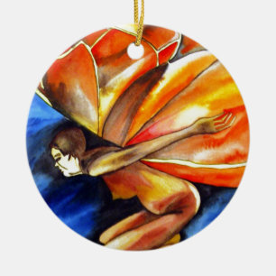 Butterfly Girl über das Original Fantasy Art Keramik Ornament