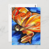Butterfly Girl über das Original Fantasy Art Postkarte (Vorne/Hinten)