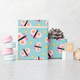 Butterfly Girls Geburtstag Geschenkpapier