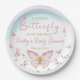 Butterfly Girls Pink Babydusche Papierplatte Pappteller