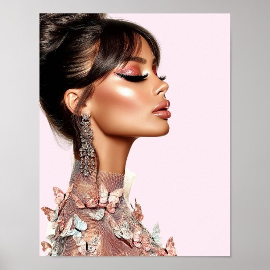 Butterfly Glam Editorial Poster Paper (Semi-Gloss) (Vorne)