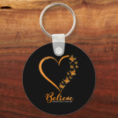 Butterfly Glaube Leukämie Bewusstsein Orange Ribbo Schlüsselanhänger (Vorderseite)