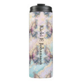 Butterfly-Glitzer Anpassen Name Thermal Tumbler Thermosbecher (Vorderseite)