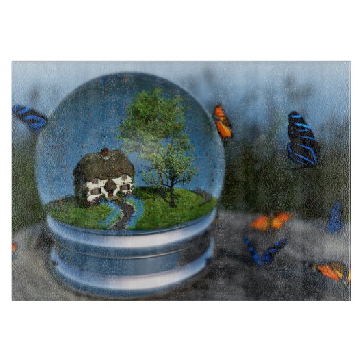 Butterfly Globe Cutting Board Schneidebrett (Vorderseite)