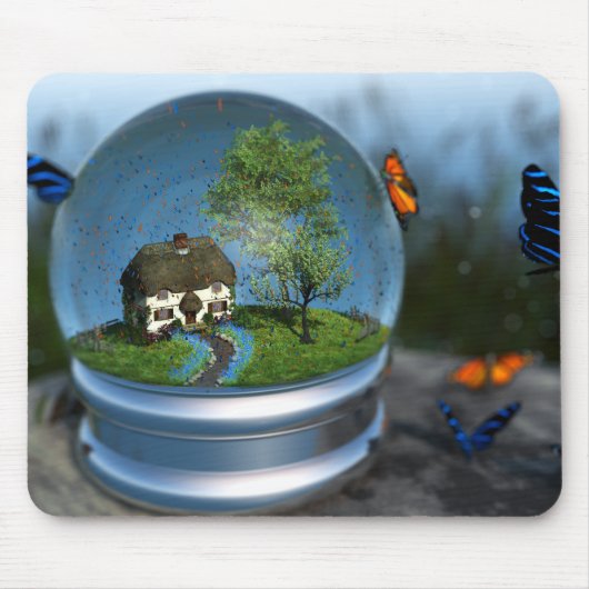 Butterfly Globe Mousepad (Vorne)