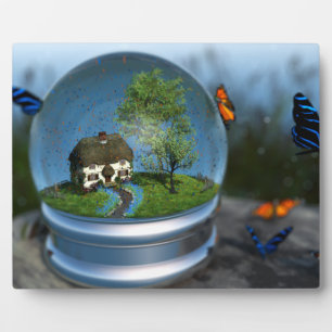 Butterfly Globe Picture Plaque Fotoplatte