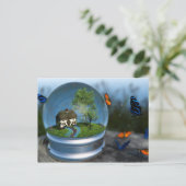 Butterfly Globe Postkarte (Stehend Vorderseite)