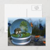 Butterfly Globe Postkarte (Vorne/Hinten)