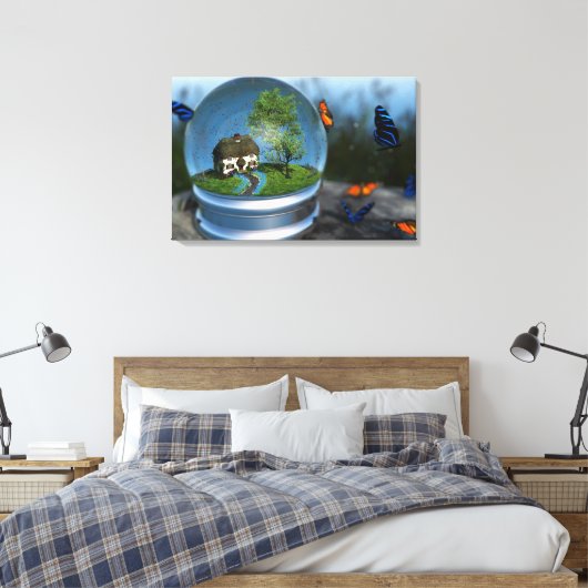 Butterfly Globe Wrapped Canvas Leinwanddruck (Insitu (Schlafzimmer))
