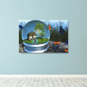 Butterfly Globe Wrapped Canvas Leinwanddruck (Insitu (Holzboden))
