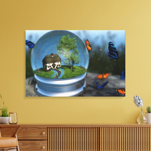 Butterfly Globe Wrapped Canvas Leinwanddruck (Insitu (Wohnzimmer))