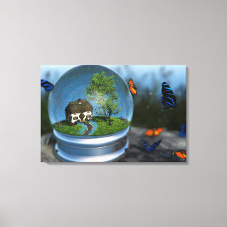 Butterfly Globe Wrapped Canvas Leinwanddruck