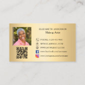 Butterfly Gold QR Foto Social Media Visitenkarte (Rückseite)