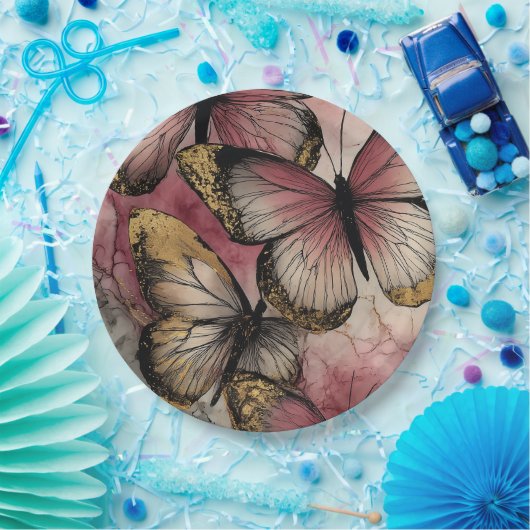 Butterfly grace pappteller (Party)