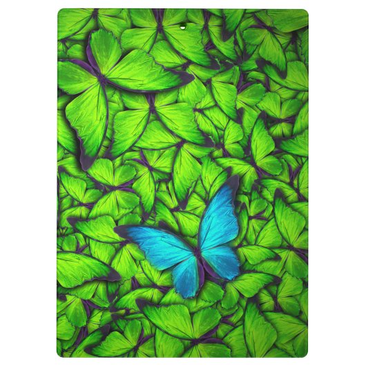 Butterfly Green Blue Hive | Schmetterlingsklammer Klemmbrett (Rückseite)
