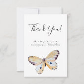 Butterfly & Greenery Flat Danke Karte (Vorderseite)