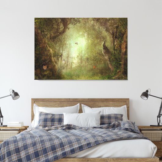 Butterfly Grove Wrapped Canvas Leinwanddruck (Insitu (Schlafzimmer))