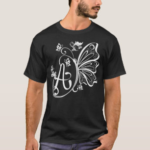 Butterfly Grunge Fairycore Ästhetik Letter A Mono T-Shirt