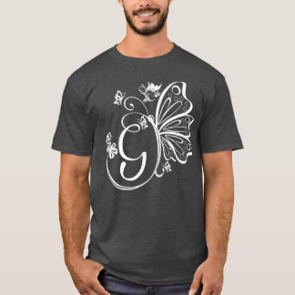 Butterfly Grunge Fairycore Ästhetik Letter G Mono T-Shirt