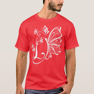 Butterfly Grunge Fairycore Ästhetik Letter L Mono T-Shirt