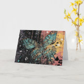 Butterfly Grunge Karte (Gelbe Blume)