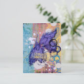 Butterfly Grunge Postkarte (Stehend Vorderseite)